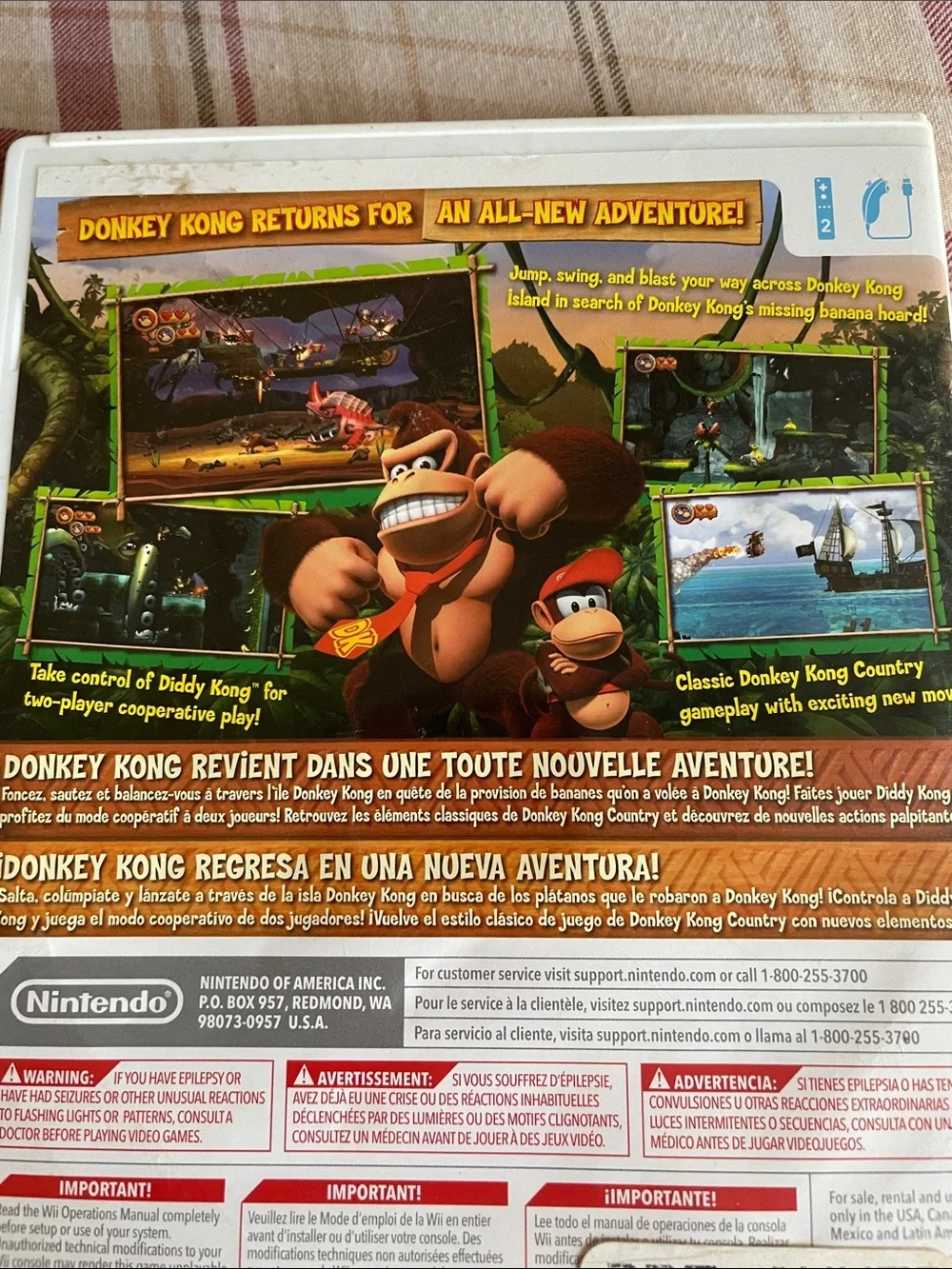 Nintendo Donkey Kong Country Returns - Green, Brown, Red Cover Art